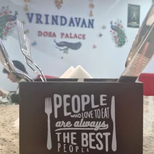 A welcoming table setting at Vrindavan Dosa Palace